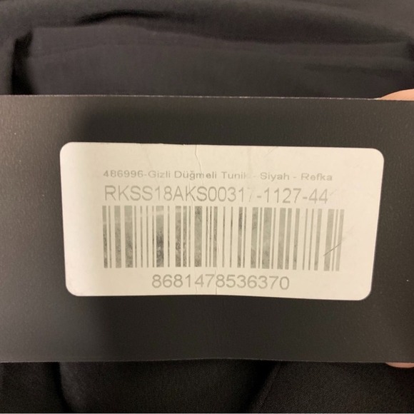 NWT REFKA Gizli Düğmeli Tunik - Siyah in Black Size EU 44 /US 12 / UK 16 - Picture 7 of 9